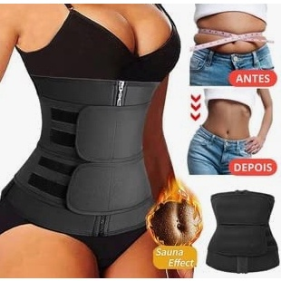 CINTA MODELADORA FEMININA DE CINTURA AJUSTÁVEL - EFEITO SAUNA EMAGRECEDORA
